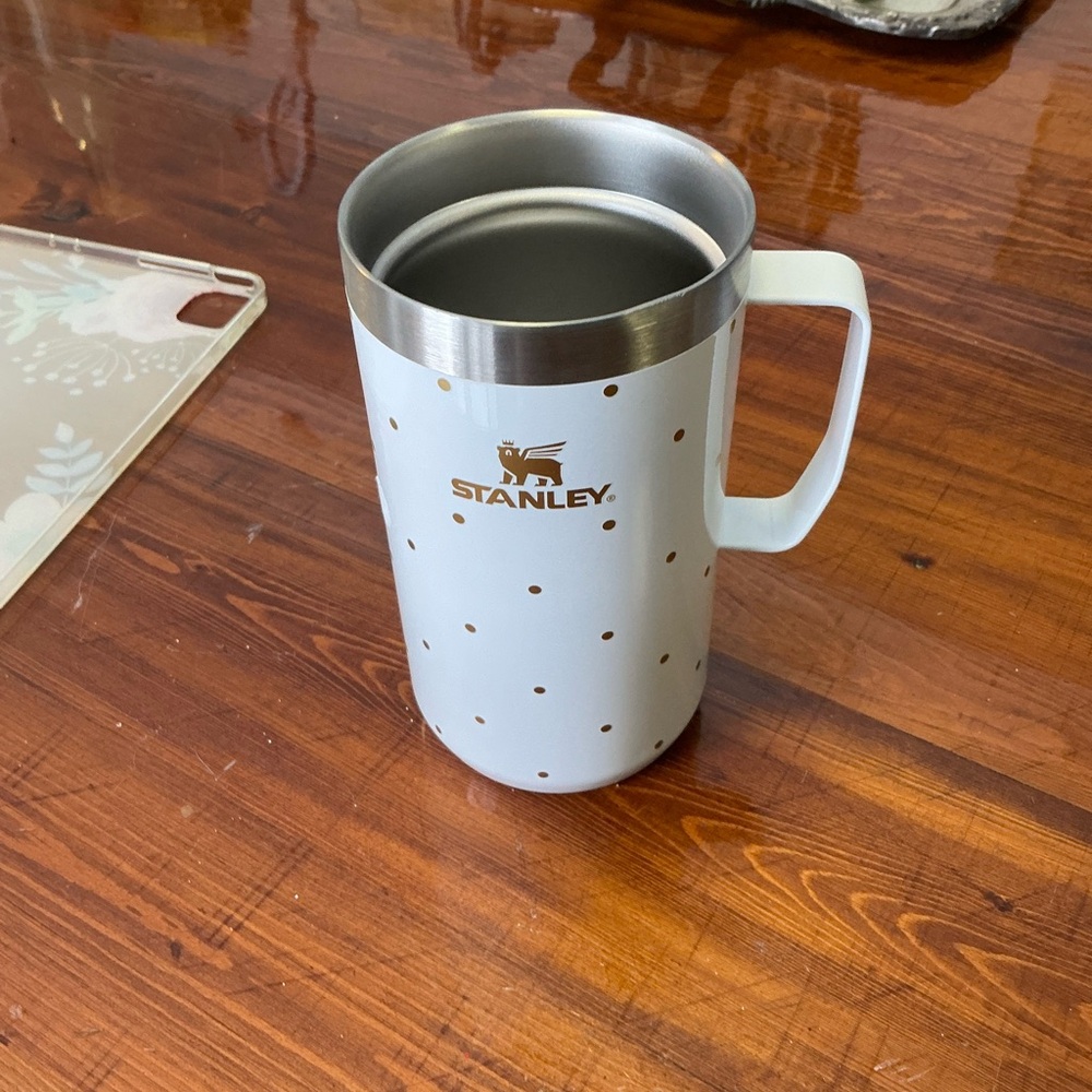 Stanley White Mug with Gold Dots